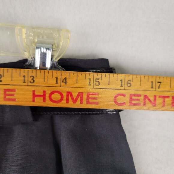 David Brooks Vintage Black Knee Length Linen Skirt Size 12 Patent Belt USA New - Picture 8 of 9